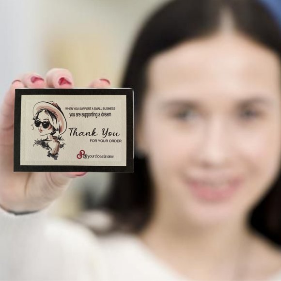 Feminine Small Business Thank You Cards - Set of  100 - Picture 3 of 8